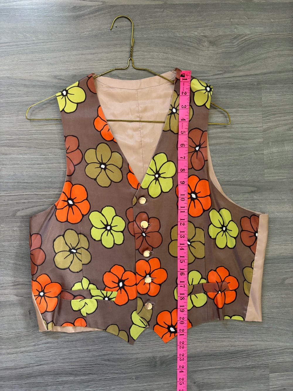 Vintage 1970s handmade flower power vest - Picture 2 of 5